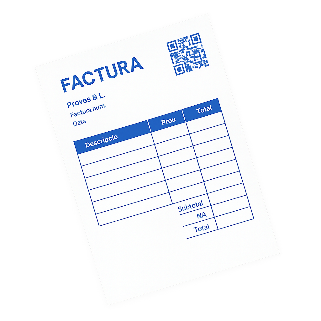 Model de factura amb codi QR